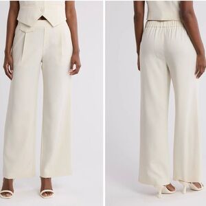 Brand New Elegant Ivory Cream Women's Wide-Leg Pants from Nordstrom Gemma + Jane
